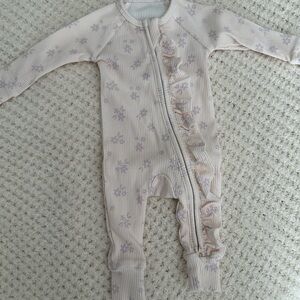 Pink and Purple Footies One Piece with Cozy Fabric